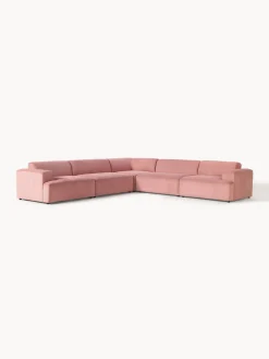 Sofás Rinconeras|Sofás></noscript>Westwing Collection Sofá rinconera longue grande de pana Melva Pana rosa palo
