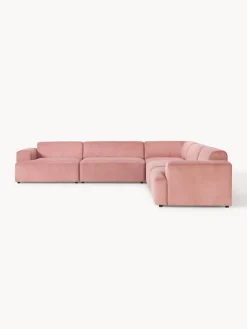 Sofás Rinconeras|Sofás></noscript>Westwing Collection Sofá rinconera longue grande de pana Melva Pana rosa palo