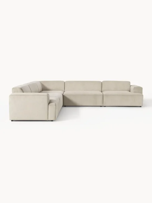 Sofás Rinconeras|Sofás>Westwing Collection Sofá rinconera longue grande de pana Melva Pana beige claro