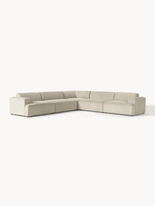 Sofás Rinconeras|Sofás>Westwing Collection Sofá rinconera longue grande de pana Melva Pana beige claro