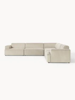 Sofás Rinconeras|Sofás></noscript>Westwing Collection Sofá rinconera longue grande de pana Melva Pana beige claro