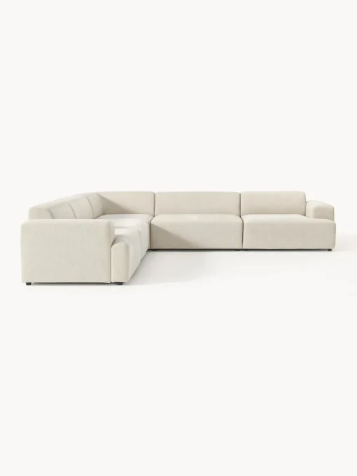 Sofás Rinconeras|Sofás>Westwing Collection Sofá rinconera longue grande Melva Tejido grueso beige claro