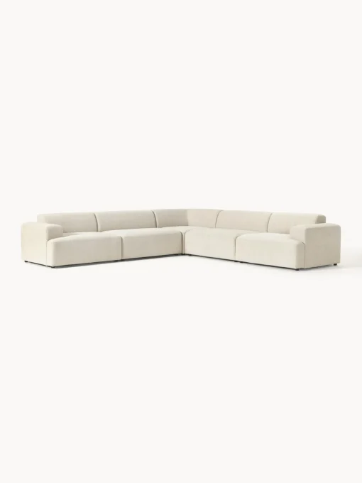 Sofás Rinconeras|Sofás>Westwing Collection Sofá rinconera longue grande Melva Tejido grueso beige claro