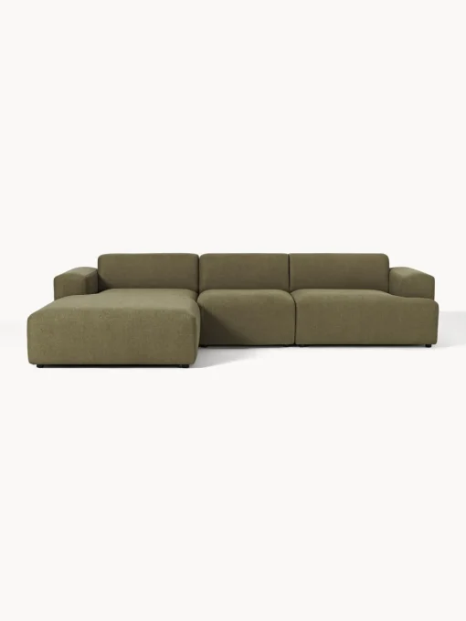 Sofás Rinconeras|Sofás>Westwing Collection Sofá rinconera Melva (4 plazas) Tejido verde oliva