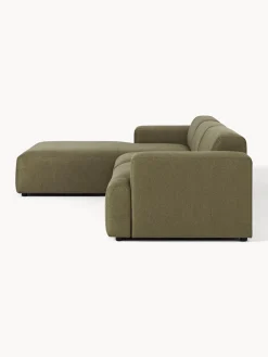 Sofás Rinconeras|Sofás></noscript>Westwing Collection Sofá rinconera Melva (4 plazas) Tejido verde oliva