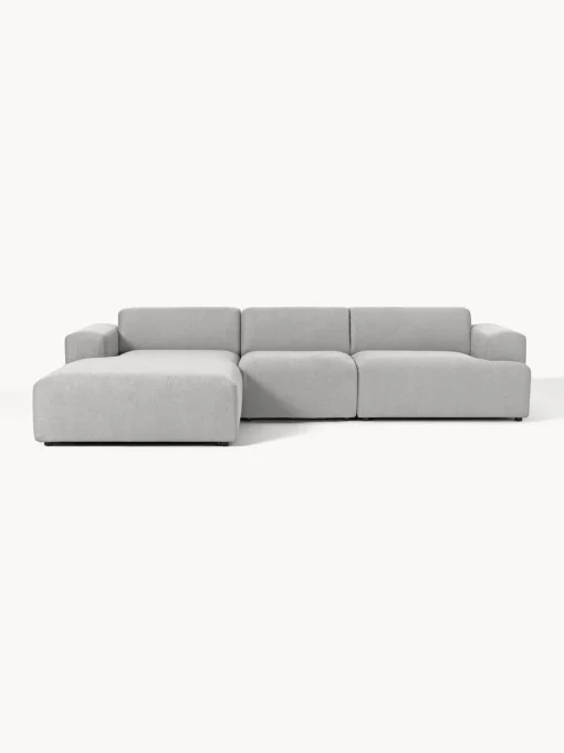 Sofás Rinconeras|Sofás>Westwing Collection Sofá rinconera Melva (4 plazas) Tejido gris claro