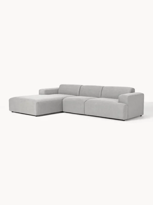 Sofás Rinconeras|Sofás>Westwing Collection Sofá rinconera Melva (4 plazas) Tejido gris claro