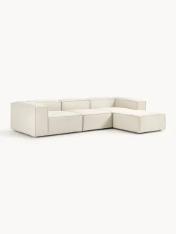 Sofás 4 Plazas|Sofás></noscript>Westwing Collection Sofá rinconera modular con reposapiés izquierdo/derecho Lennon (4 plazas) Tejido blanco Off White