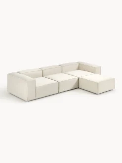 Sofás 4 Plazas|Sofás></noscript>Westwing Collection Sofá rinconera modular con reposapiés izquierdo/derecho Lennon (4 plazas) Tejido blanco Off White