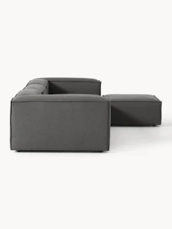Sofás 4 Plazas|Sofás></noscript>Westwing Collection Sofá rinconera modular con reposapiés izquierdo/derecho Lennon (4 plazas) Tejido gris antracita