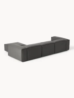 Sofás 4 Plazas|Sofás></noscript>Westwing Collection Sofá rinconera modular con reposapiés izquierdo/derecho Lennon (4 plazas) Tejido gris antracita