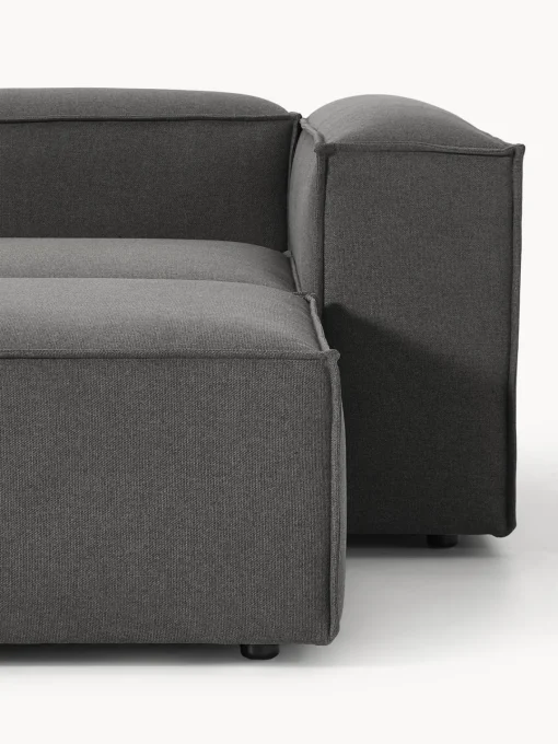 Sofás 4 Plazas|Sofás>Westwing Collection Sofá rinconera modular con reposapiés izquierdo/derecho Lennon (4 plazas) Tejido gris antracita