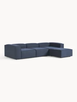 Sofás 4 Plazas|Sofás></noscript>Westwing Collection Sofá rinconera modular con reposapiés izquierdo/derecho Lennon (4 plazas) Tejido azul oscuro