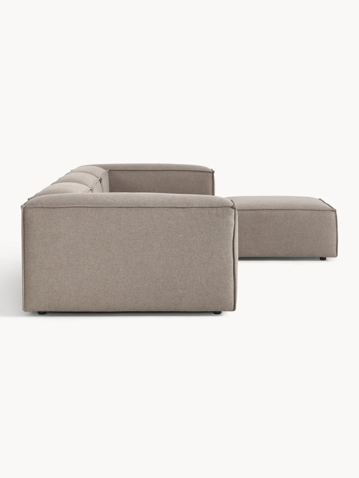 Sofás 4 Plazas|Sofás>Westwing Collection Sofá rinconera modular con reposapiés izquierdo/derecho Lennon (4 plazas) Tejido taupe