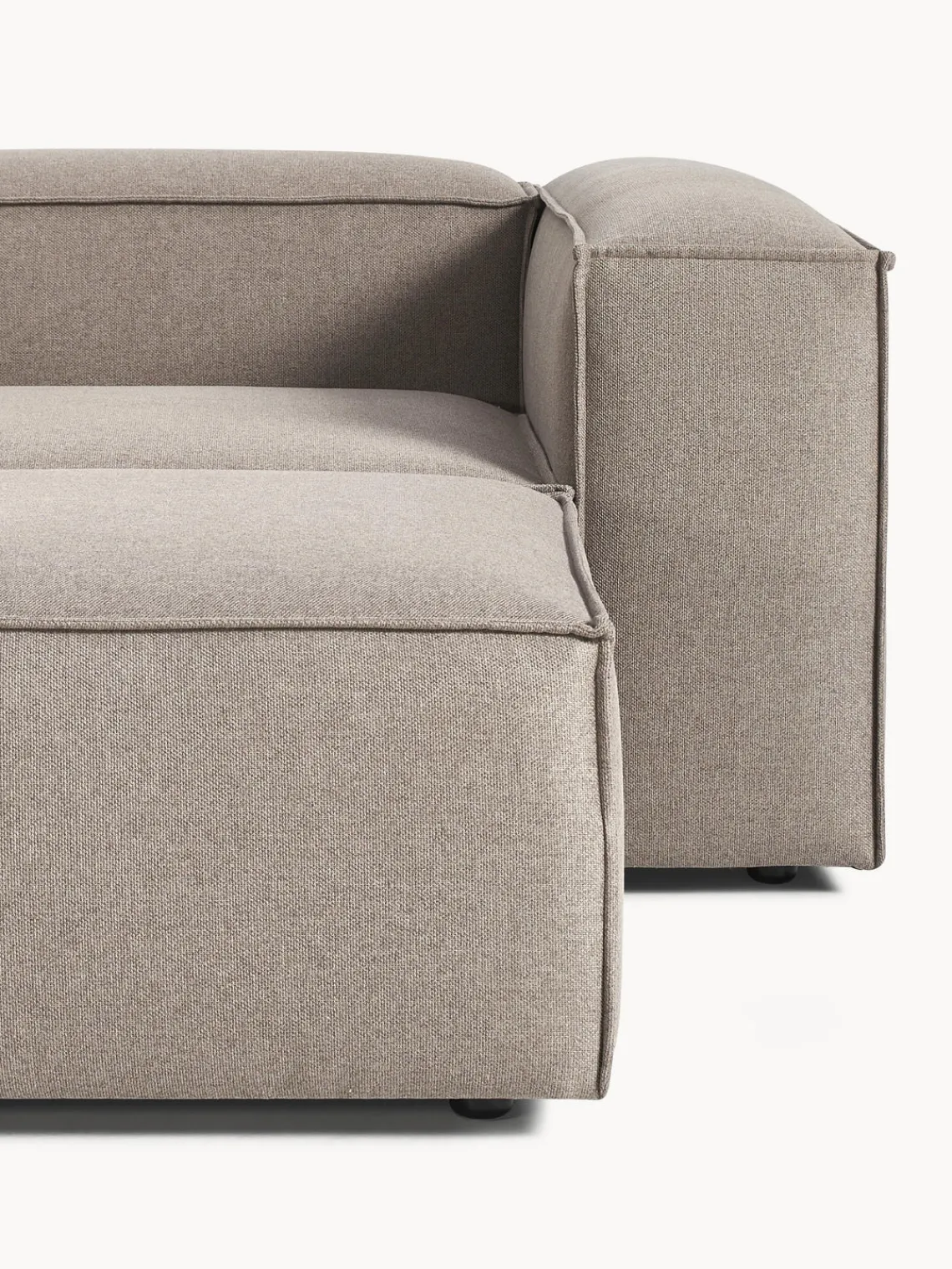 Sofás 4 Plazas|Sofás>Westwing Collection Sofá rinconera modular con reposapiés izquierdo/derecho Lennon (4 plazas) Tejido taupe