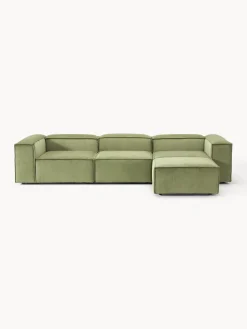 Sofá rinconera modular de pana con reposapiés izquierdo/derecho Lennon (4 plazas) Sofás 4 Plazas|Sofás