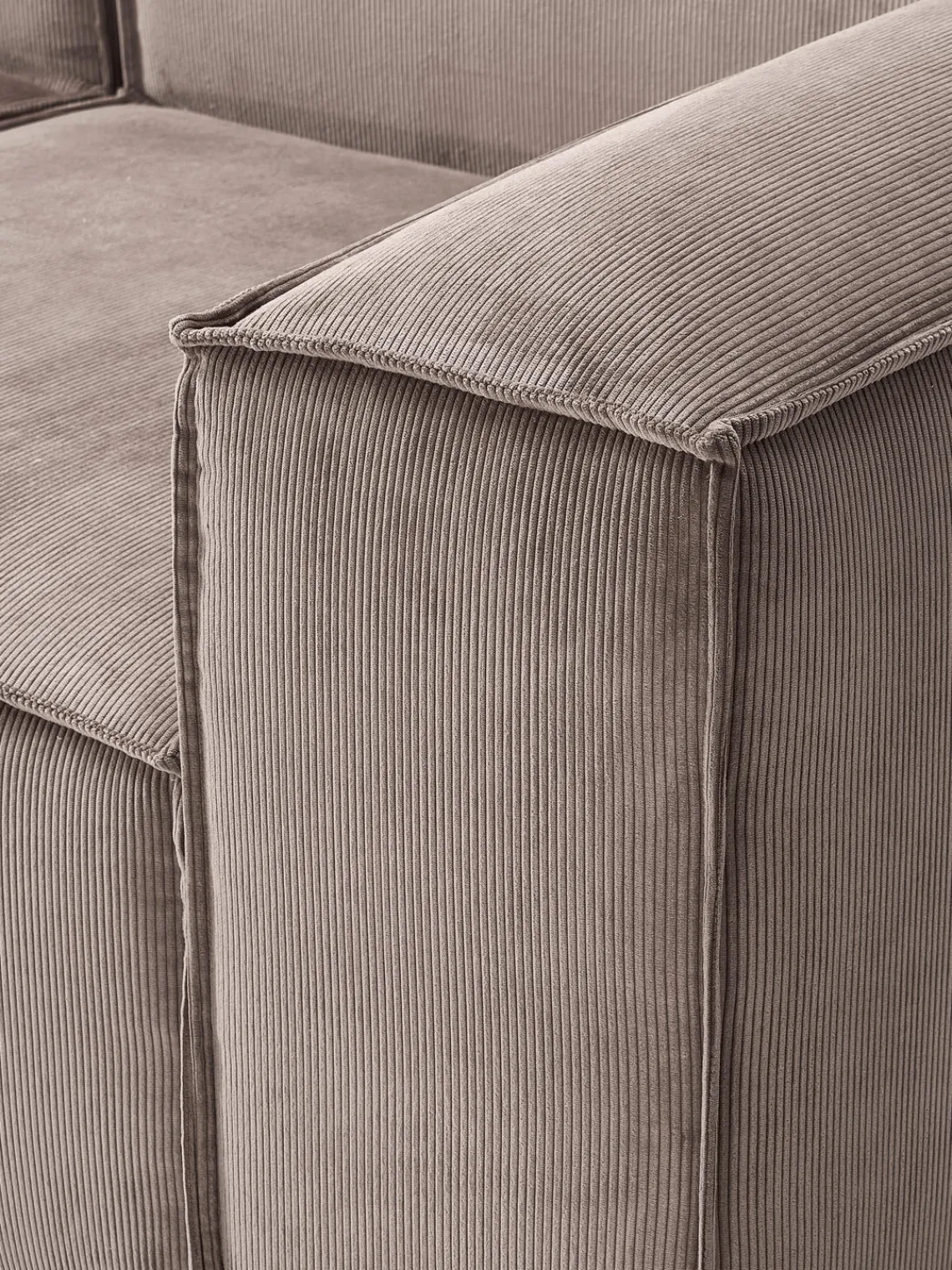 Sofás>Westwing Collection Sofá rinconera modular de pana Lennon Pana taupe