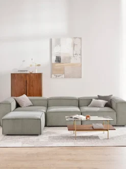 Sofá rinconera modular de pana con reposapiés izquierdo/derecho Lennon (4 plazas) Sofás 4 Plazas|Sofás