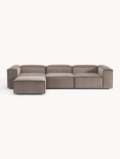 Sofás 4 Plazas|Sofás></noscript>Westwing Collection Sofá rinconera modular de pana con reposapiés izquierdo/derecho Lennon (4 plazas) Pana taupe