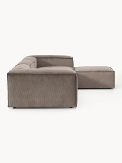 Sofás 4 Plazas|Sofás></noscript>Westwing Collection Sofá rinconera modular de pana con reposapiés izquierdo/derecho Lennon (4 plazas) Pana taupe