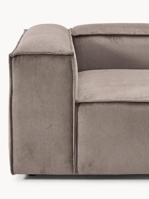 Sofás 4 Plazas|Sofás>Westwing Collection Sofá rinconera modular de pana con reposapiés izquierdo/derecho Lennon (4 plazas) Pana taupe
