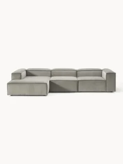 Sofás>Westwing Collection Sofá rinconera modular de pana Lennon Pana gris