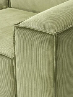Sofás></noscript>Westwing Collection Sofá rinconera modular de pana Lennon Pana verde oliva