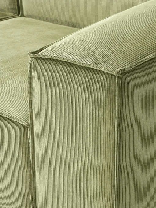 Sofás>Westwing Collection Sofá rinconera modular de pana Lennon Pana verde oliva