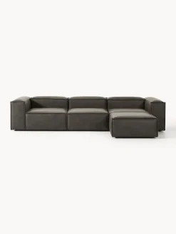 Hot Sofá rinconera modular de cuero reciclado con reposapiés izquierdo/derecho Lennon (4 plazas) Sofás 4 Plazas|Sofás