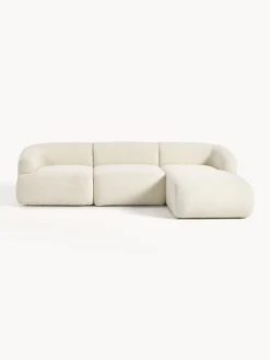 Sofás Rinconeras|Sofás>Westwing Collection Sofá rinconera modular de borreguillo Sofia (3 plazas) Borreguillo blanco Off White