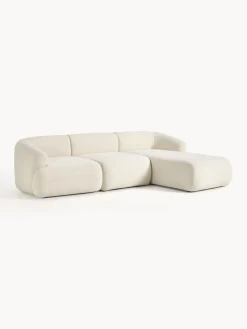 Sofás Rinconeras|Sofás></noscript>Westwing Collection Sofá rinconera modular de borreguillo Sofia (3 plazas) Borreguillo blanco Off White