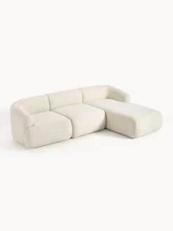 Sofás Rinconeras|Sofás></noscript>Westwing Collection Sofá rinconera modular de borreguillo Sofia (3 plazas) Borreguillo blanco Off White