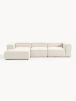 Sofás>Westwing Collection Sofá rinconera modular de mezcla de lino Lennon Mezcla de lino beige