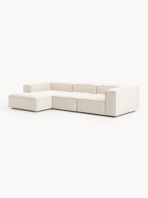 Sofás>Westwing Collection Sofá rinconera modular de mezcla de lino Lennon Mezcla de lino beige