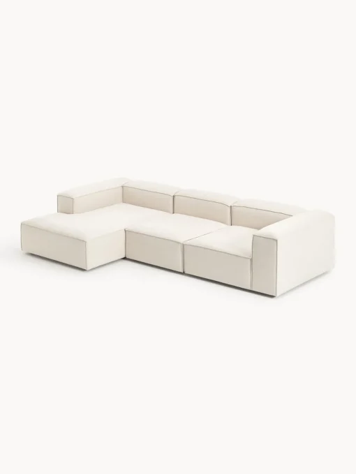 Sofás>Westwing Collection Sofá rinconera modular de mezcla de lino Lennon Mezcla de lino beige