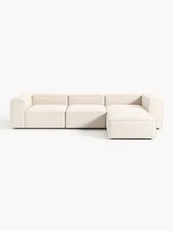 Sofás 4 Plazas|Sofás>Westwing Collection Sofá rinconera modular de mezcla de lino con reposapiés izquierdo/derecho Lennon (4 plazas) Mezcla de lino beige
