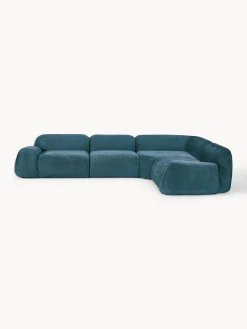 Clearance Sofá rinconera modular de borreguillo bouclé Wolke (4 plazas) Sofás Rinconeras|Sofás