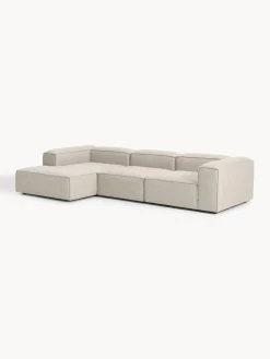 Outlet Sofá rinconera modular de mezcla de lino Lennon Sofás
