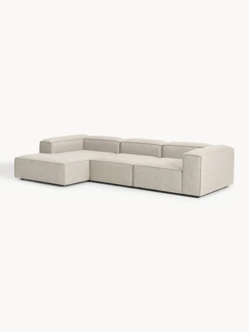 Outlet Sofá rinconera modular de mezcla de lino Lennon Sofás