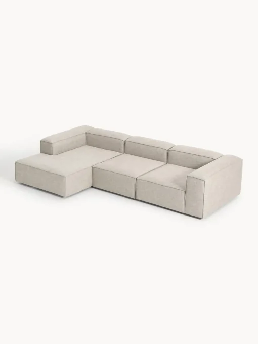 Outlet Sofá rinconera modular de mezcla de lino Lennon Sofás