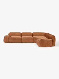 Sofás Rinconeras|Sofás>Westwing Collection Sofá rinconera modular de boreguillo bouclé Wolke (4 plazas) Borreguillo bouclé terracota
