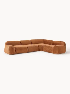 Sofás Rinconeras|Sofás></noscript>Westwing Collection Sofá rinconera modular de boreguillo bouclé Wolke (4 plazas) Borreguillo bouclé terracota