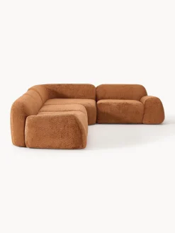 Sofás Rinconeras|Sofás></noscript>Westwing Collection Sofá rinconera modular de boreguillo bouclé Wolke (4 plazas) Borreguillo bouclé terracota
