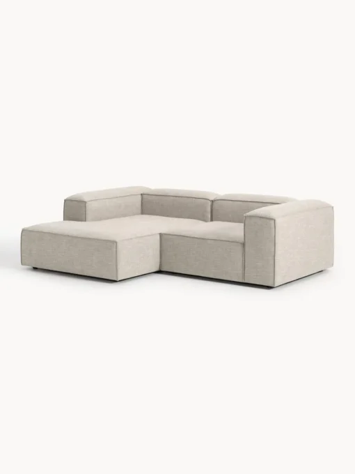 Sofás>Westwing Collection Sofá rinconera modular de mezcla de lino Lennon Mezcla de lino gris