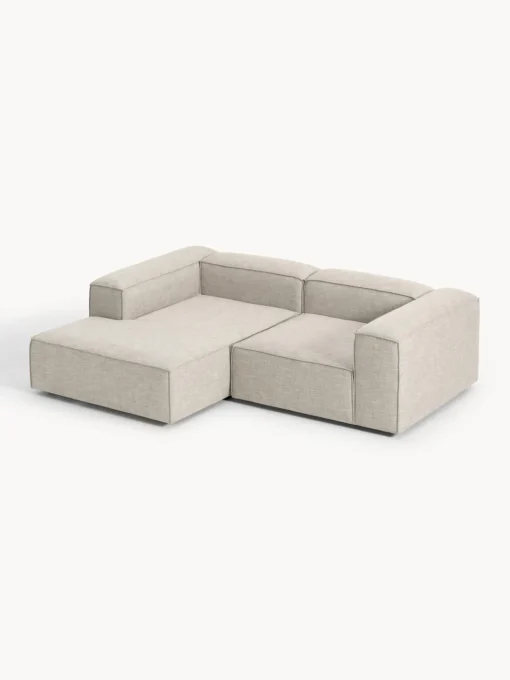 Sofás>Westwing Collection Sofá rinconera modular de mezcla de lino Lennon Mezcla de lino gris