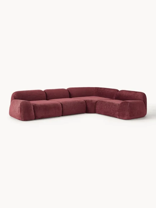 Outlet Sofá rinconera modular de borreguillo bouclé Wolke (4 plazas) Sofás Rinconeras|Sofás