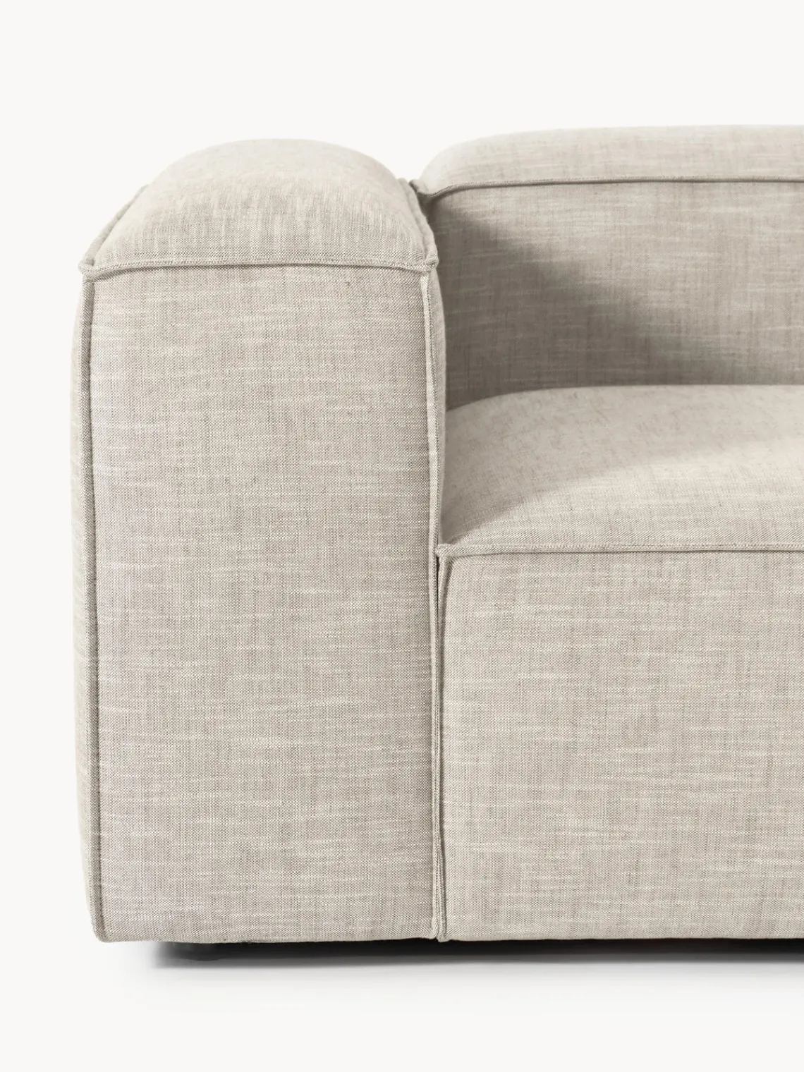 Sofás 4 Plazas|Sofás>Westwing Collection Sofá rinconera modular de mezcla de lino con reposapiés izquierdo/derecho Lennon (4 plazas) Mezcla de lino gris