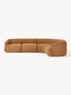 Sofás Rinconeras|Sofás>Westwing Collection Sofá rinconera modular en tejido bouclé Sofia (4 plazas) Bouclé marrón claro