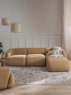 Sale Sofá rinconera modular en tejido bouclé Sofia (3 plazas) Sofás Rinconeras|Sofás
