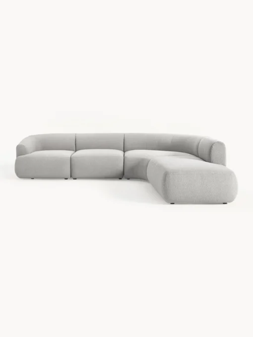 Clearance Sofá rinconera modular en tejido bouclé Sofia (4 plazas) Sofás Rinconeras|Sofás